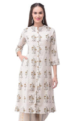 Women's Cotton Relaxed Fit A Line Kurta, Indian Kurta for women, Partywear kurta