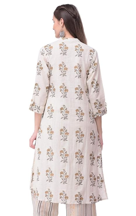 Women's Cotton Relaxed Fit A Line Kurta, Indian Kurta for women, Partywear kurta