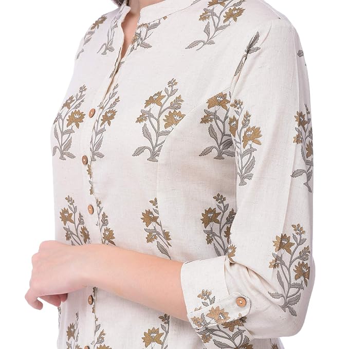Women's Cotton Relaxed Fit A Line Kurta, Indian Kurta for women, Partywear kurta
