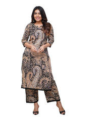 Women Viscose Printed Straight Kurta Pant Set, Indian Salwar Suit , Stitched Suit Set for Women, Dailywear suit