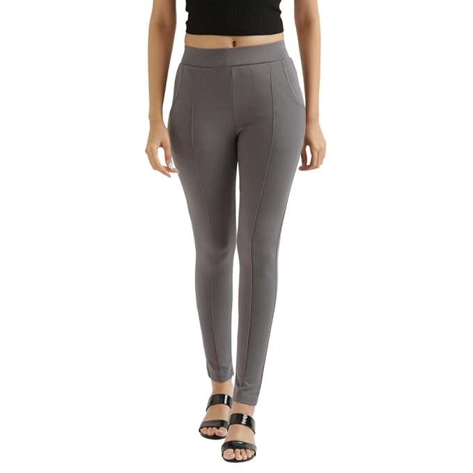 Women's Regular Fit & Stretchable High Rise Leggings with pockets