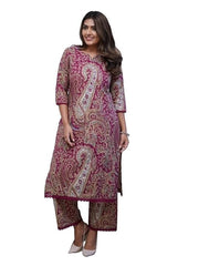 Women Viscose Printed Straight Kurta Pant Set, Indian Salwar Suit , Stitched Suit Set for Women, Dailywear suit