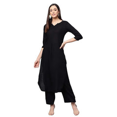 Rayon Solid Straight Brown Kurta Set for Women with Palazzo Designer Kurta Pant Womenwear