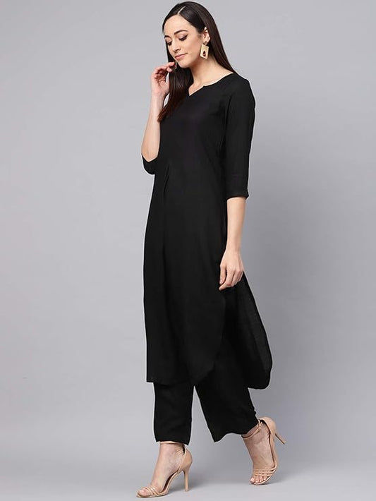 Rayon Solid Straight Brown Kurta Set for Women with Palazzo Designer Kurta Pant Womenwear