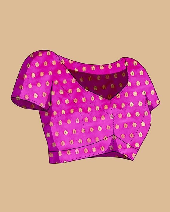 Women's Pure Soft Kanjivaram Silk Saree Banarasi Design Style With Blouse Piece for Wedding