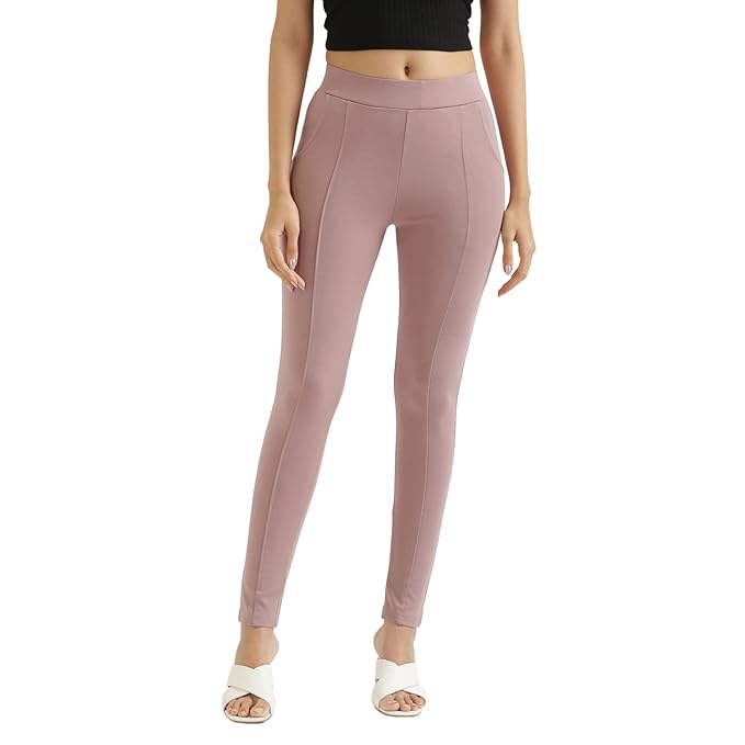 Women's Regular Fit & Stretchable High Rise Leggings with pockets