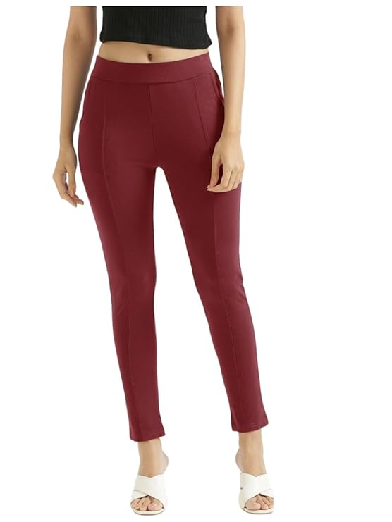Women's Regular Fit & Stretchable High Rise Leggings with pockets