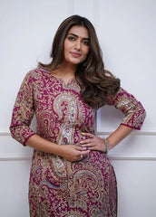 Women Viscose Printed Straight Kurta Pant Set, Indian Salwar Suit , Stitched Suit Set for Women, Dailywear suit