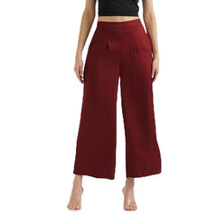Palazzo Pants for Women, Viscose Fabric, Regular Fit, Mid Rise, Deep Pockets