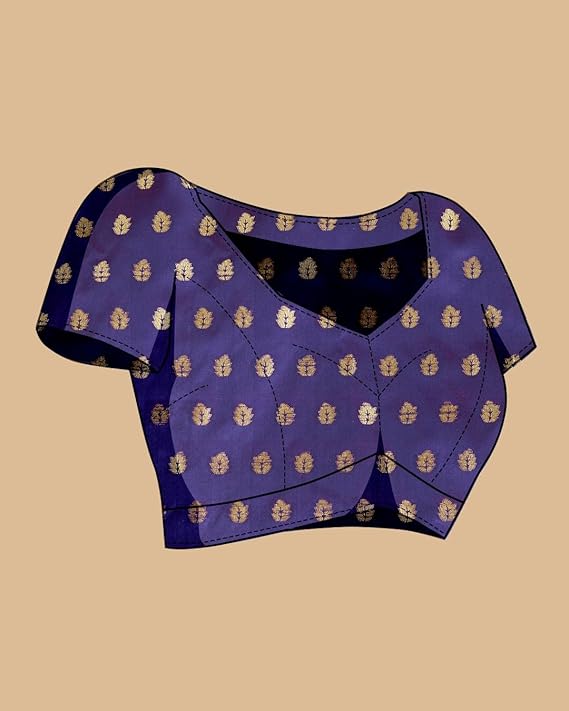 Women's Pure Soft Kanjivaram Silk Saree Banarasi Design Style With Blouse Piece for Wedding