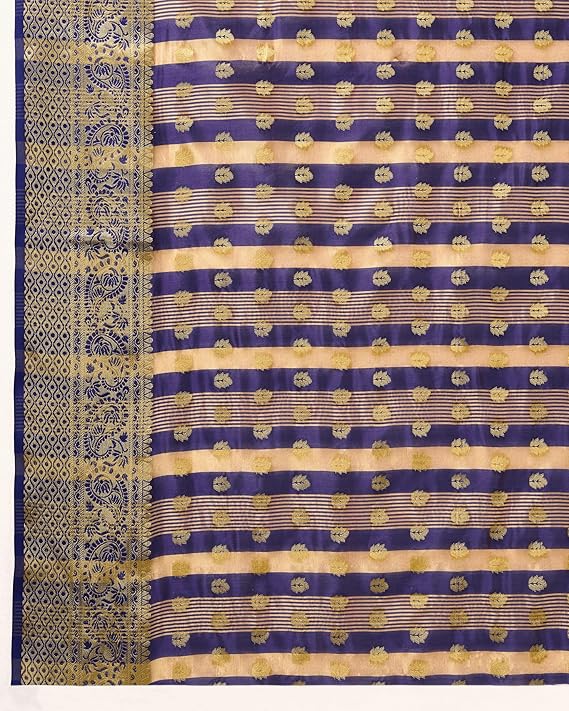 Women's Pure Soft Kanjivaram Silk Saree Banarasi Design Style With Blouse Piece for Wedding