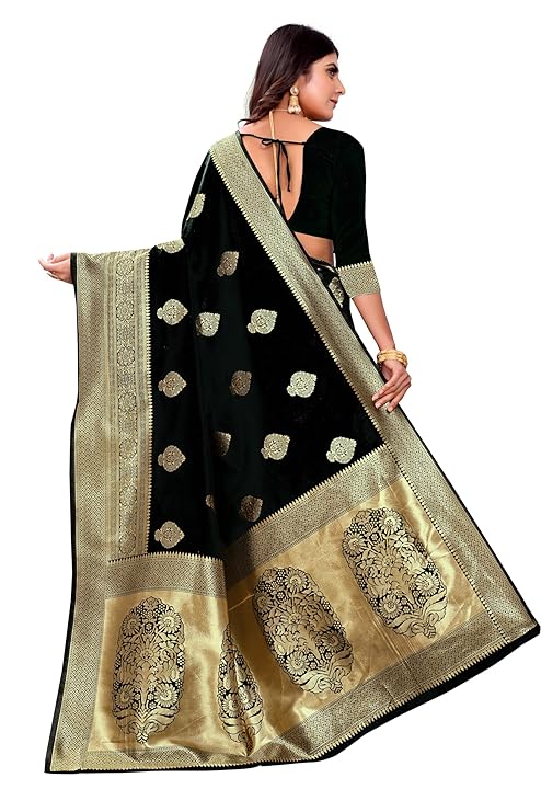 Women's Kanjivaram Art Silk Saree Soft Banarasi Style Sari With Blouse Piece For Wedding Drapper South indian Saree
