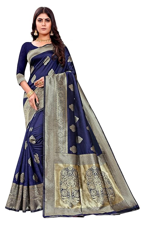 Women's Kanjivaram Art Silk Saree Soft Banarasi Style Sari With Blouse Piece For Wedding Drapper South indian Saree