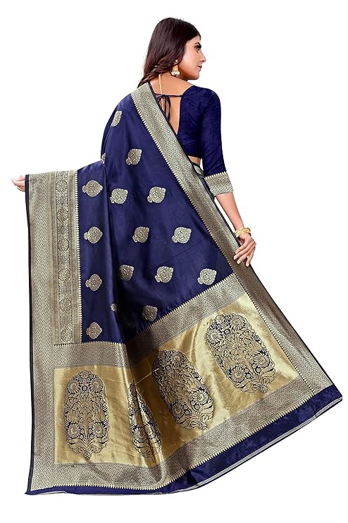 Women's Kanjivaram Art Silk Saree Soft Banarasi Style Sari With Blouse Piece For Wedding Drapper South indian Saree