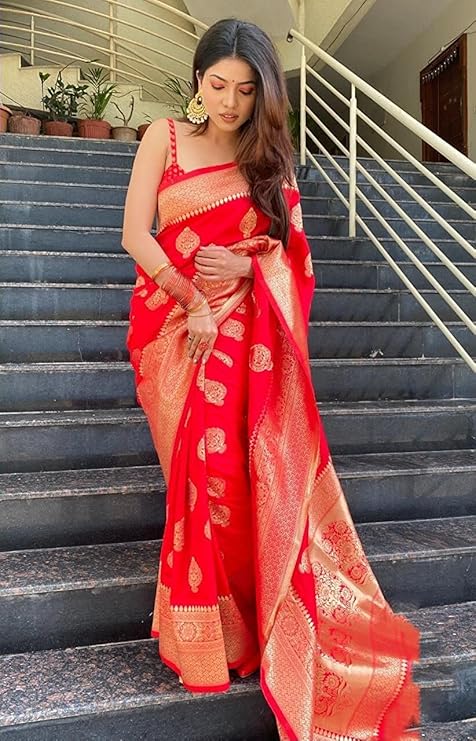 Women's Kanjivaram Art Silk Saree Soft Banarasi Style Sari With Blouse Piece For Wedding Drapper South indian Saree