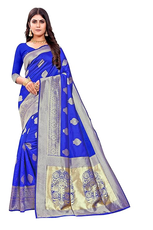 Women's Kanjivaram Art Silk Saree Soft Banarasi Style Sari With Blouse Piece For Wedding Drapper South indian Saree