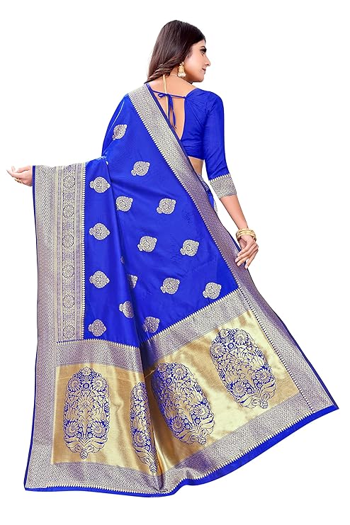 Women's Kanjivaram Art Silk Saree Soft Banarasi Style Sari With Blouse Piece For Wedding Drapper South indian Saree
