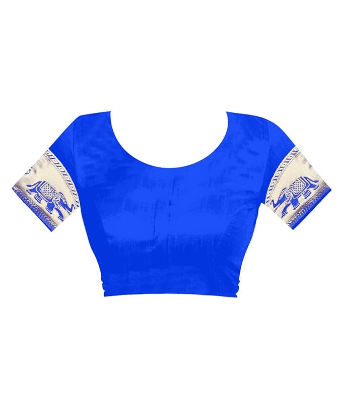 Women's Pure Soft Kanjivaram Silk Saree Banarasi Design Style With Blouse Piece for Wedding