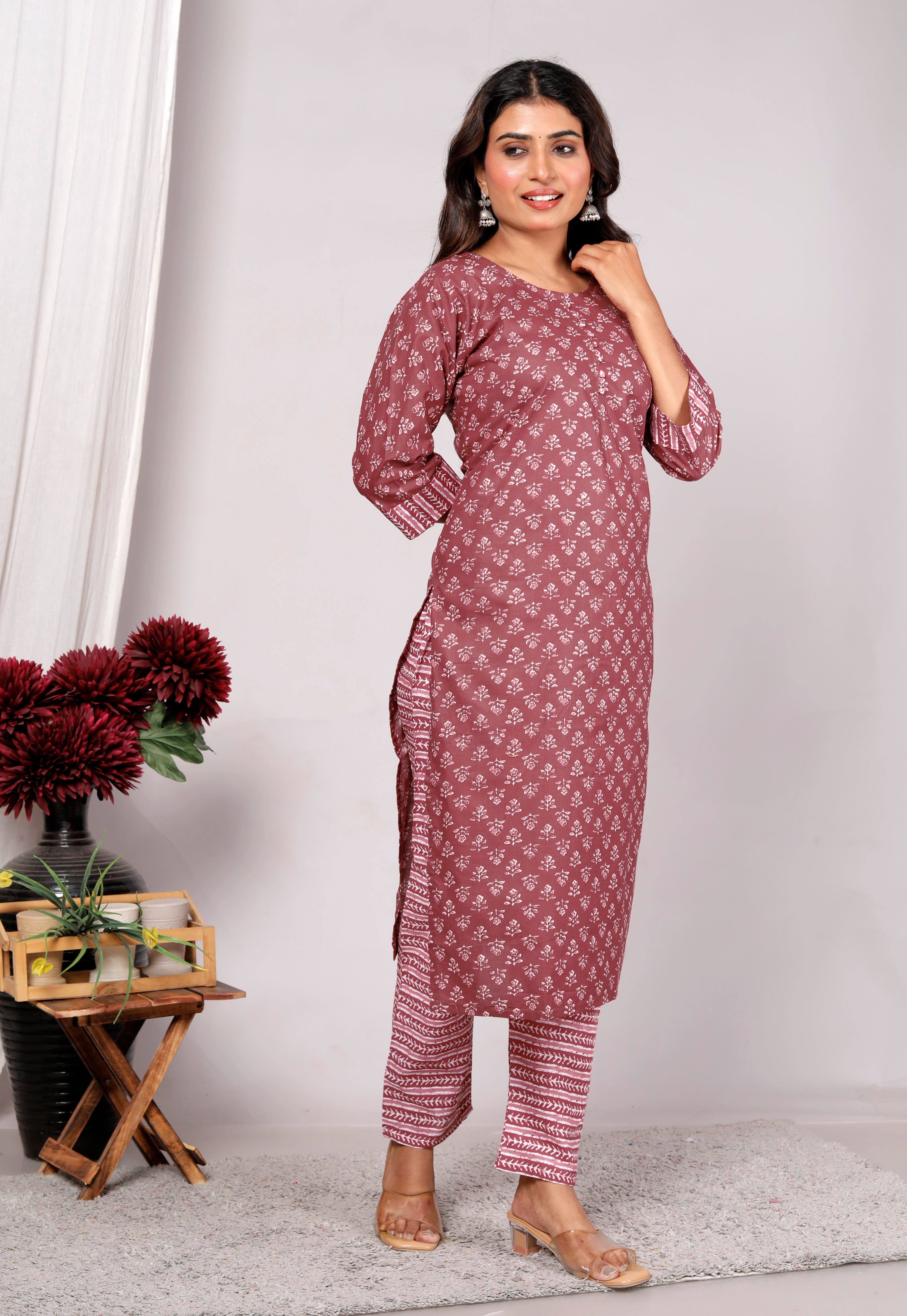 Cotton Kurta Pant Set For Women, Indian Salwar Suit , Stitched Suit Set for Women, Dailywear suit