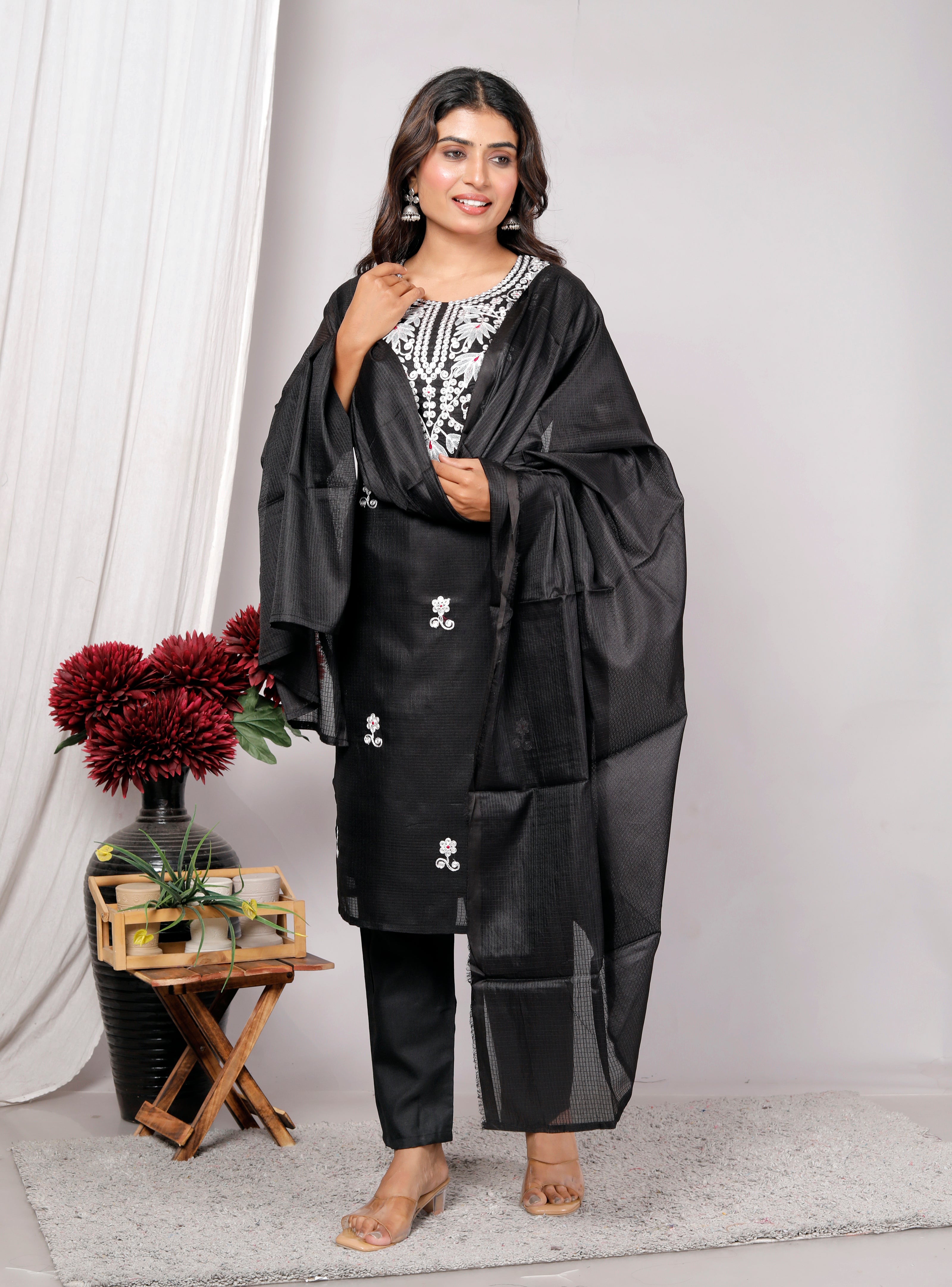 Kurta Dupatta Pant Set For Women, Indian Salwar Suit , Stitched Suit Set for Women, Partywear suit