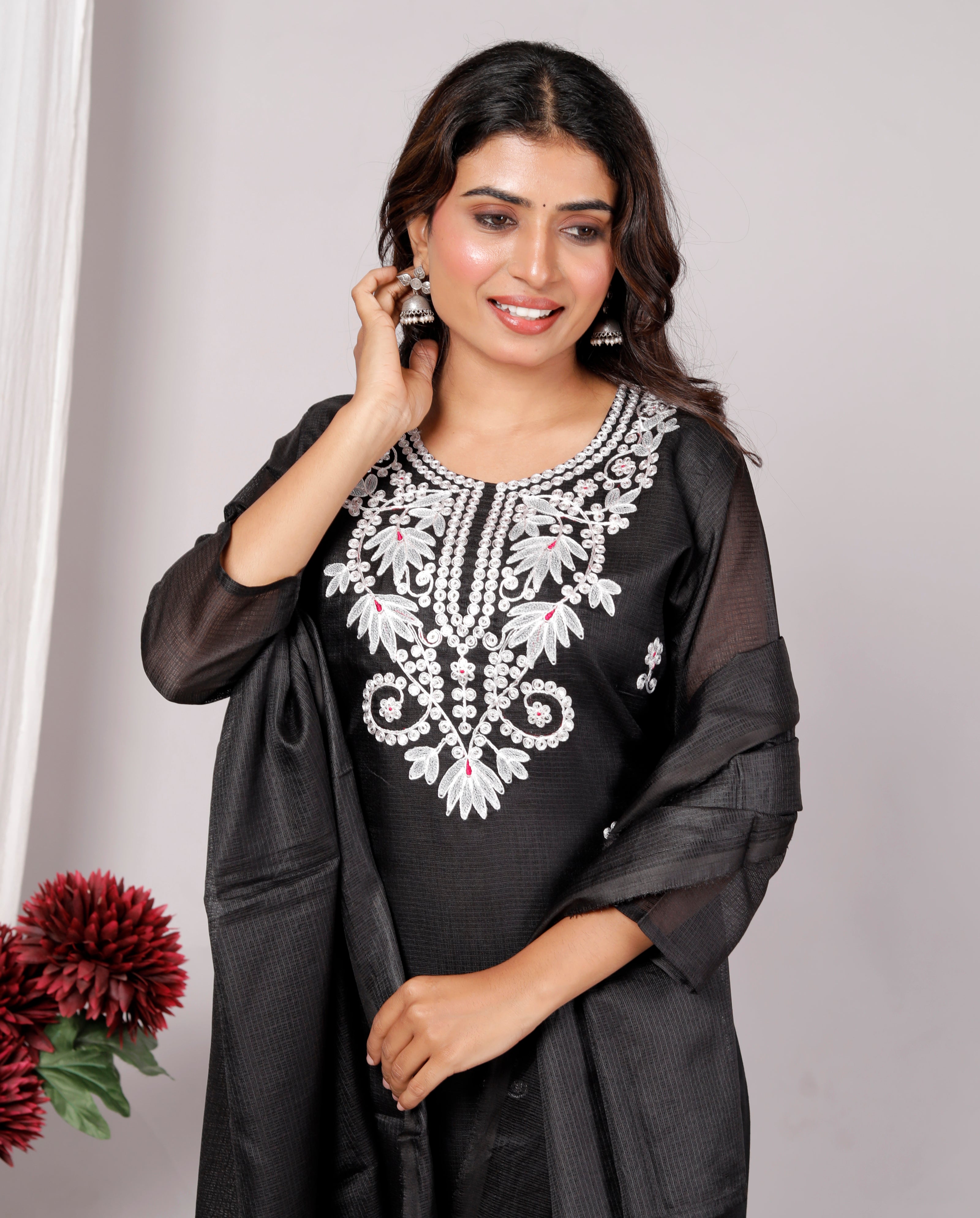 Kurta Dupatta Pant Set For Women, Indian Salwar Suit , Stitched Suit Set for Women, Partywear suit