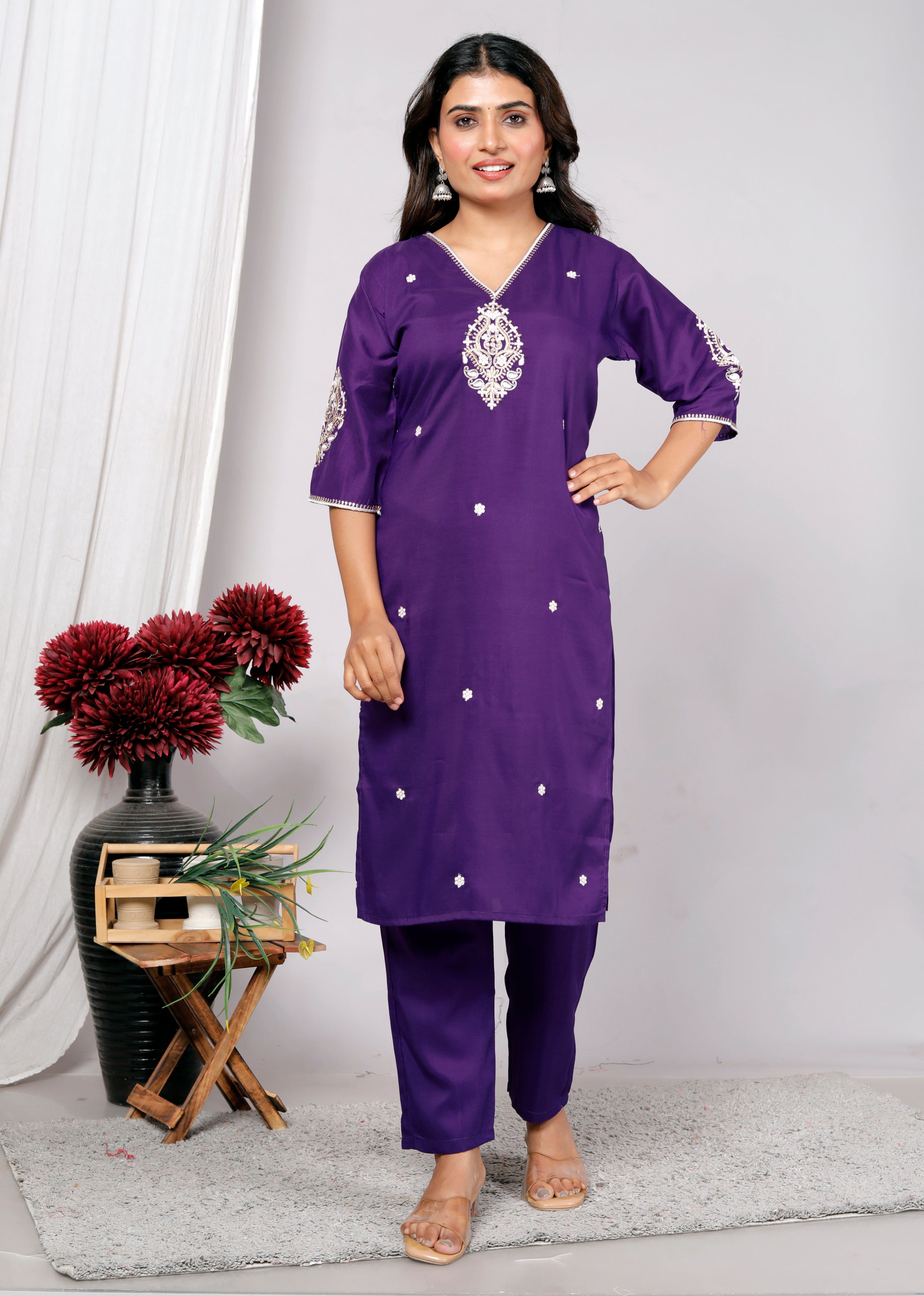 Kurta Dupatta Pant Set For Women, Indian Salwar Suit , Stitched Suit Set for Women, Partywear suit
