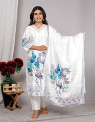 Kurta Dupatta Pant Set For Women, Indian Salwar Suit , Stitched Suit Set for Women, Partywear suit