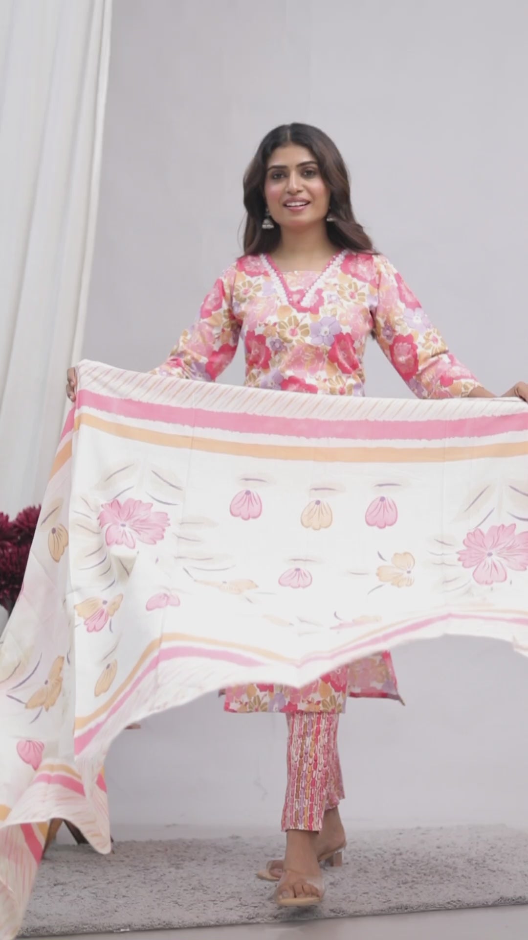 Kurta Dupatta Pant Set For Women, Indian Salwar Suit , Stitched Suit Set for Women, Partywear suit