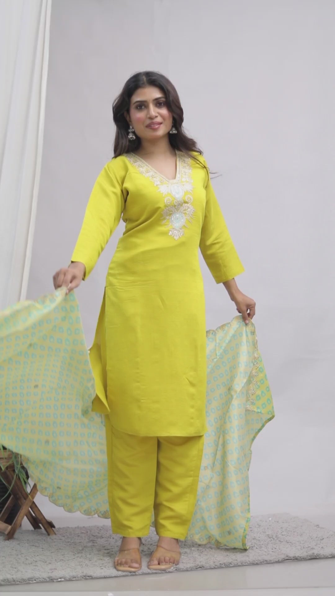 Kurta Dupatta Pant Set For Women, Indian Salwar Suit , Stitched Suit Set for Women, Partywear suit