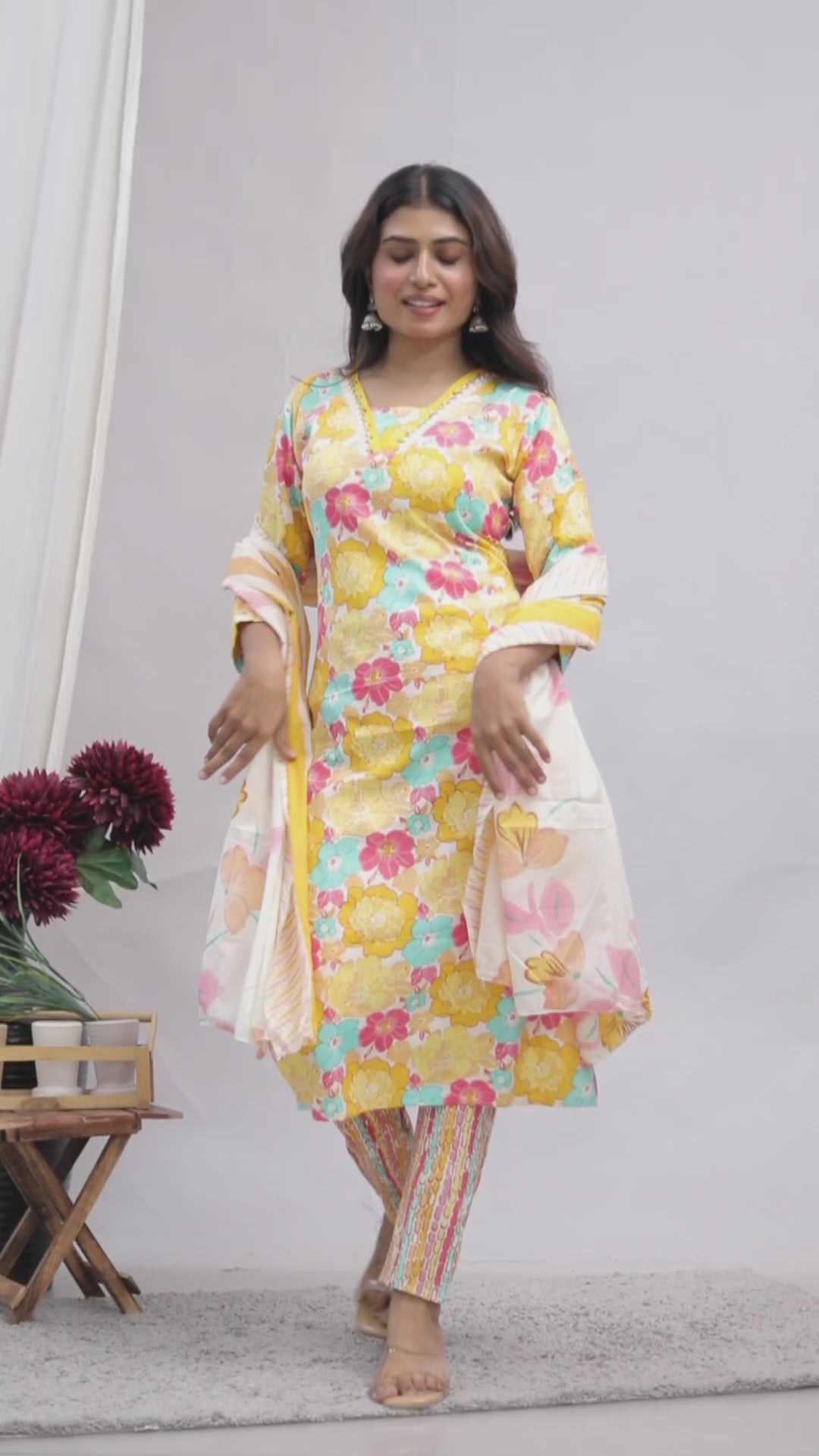 Kurta Dupatta Pant Set For Women, Indian Salwar Suit , Stitched Suit Set for Women, Partywear suit