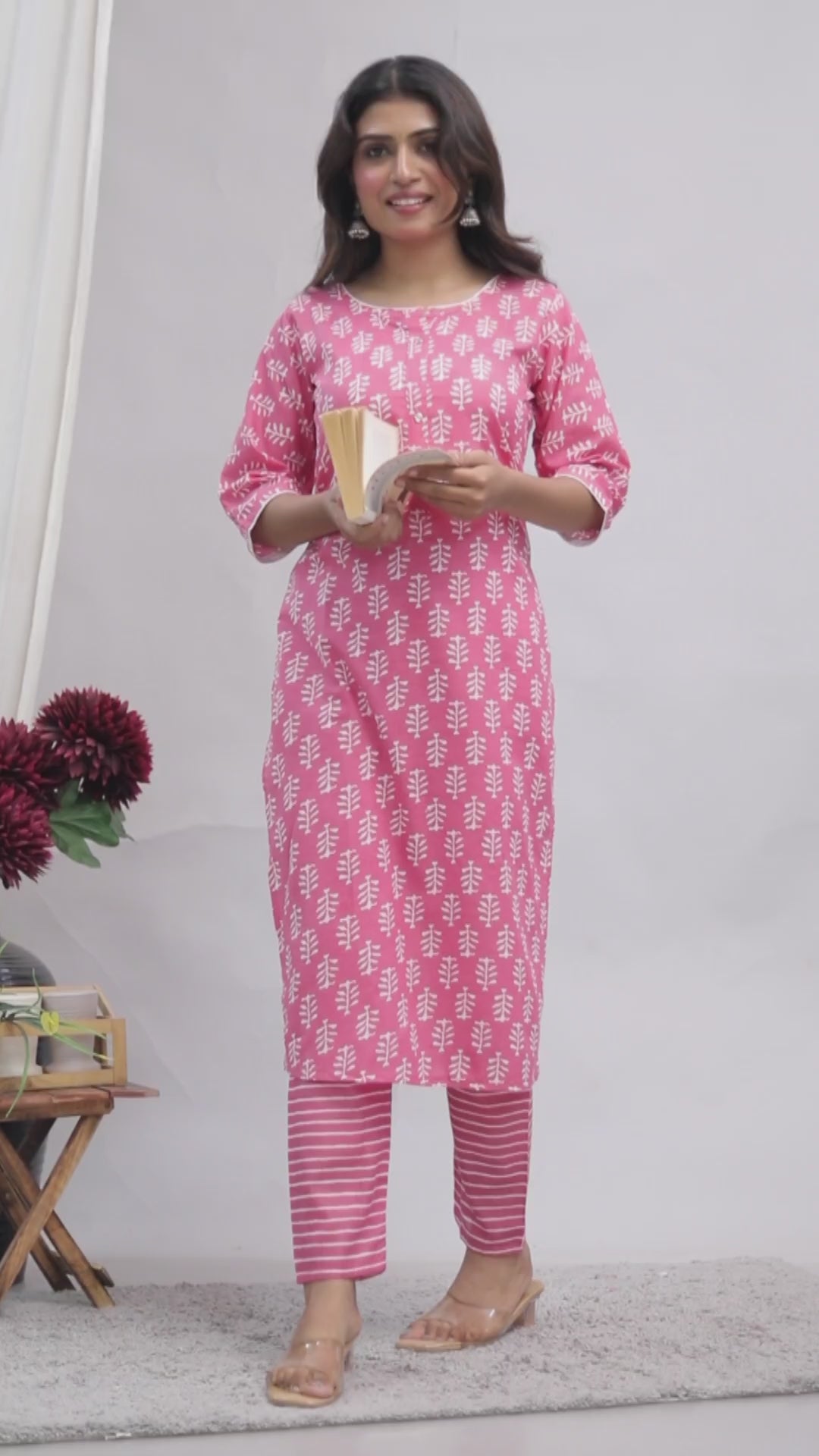 Cotton Kurta Pant Set For Women, Indian Salwar Suit , Stitched Suit Set for Women, Dailywear suit