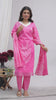 Indian Ethnic Salwar Suit Set, Cotton Kurta with Pant and Dupatta, Three Piece Traditional Set Cotton Suit Set