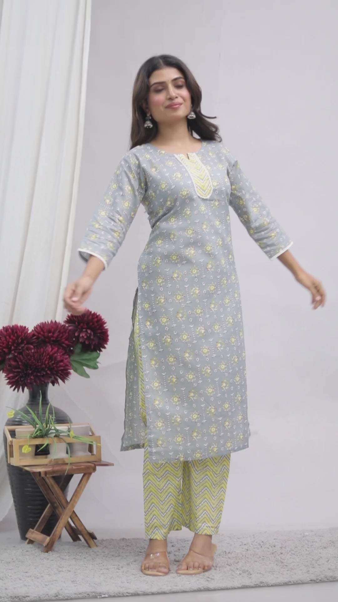 Cotton Kurta Pant Set For Women, Indian Salwar Suit , Stitched Suit Set for Women, Dailywear suit