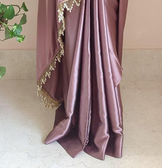 Women's Saree Ready To Wear Saree with unstitched Blouse - Rose Gold